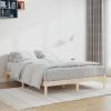 vidaXL Bed Frame 59.8"x79.9" Solid Wood Pine Queen