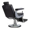 Reclining Barber Chair Hydraulic Salon Chair with Diamond pattern - black+silver