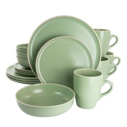 Gibson Elite Serenade 16 Piece Round Stoneware Dinnerware Set in Green