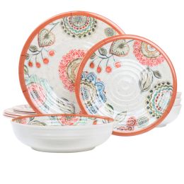 Elama Ester 12 Piece Melamine Dinnerware Set