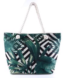 Summer Bag Bohemian Multifunctional Waterproof Beach Bag Swimsuit Storage Wash Bag Portable Women's Tote Bag With Zipper (Ships From: CN, Color: Banana Leaf)