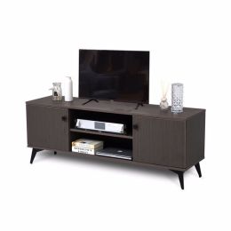 Mid-Century Modern TV Stand for up to 58 inch TV Television Stands with Cabinet Wood Storage TV Console Table; Retro Media Entertainment Center for Li (Color: as picture)