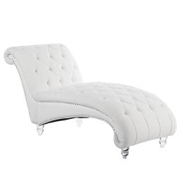 Armless Chaise Lounge (Color: White + Fabric)