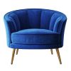 Modern Velvet Accent Barrel Chair Leisure Accent Chair Living Room Upholstered Armchair Vanity Chair for Bedroom Meeting Room