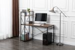 Computer Desk 48 inch with Storage Shelves Table for Home Office  Modern Simple Style