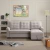 Linen Upholstered Sleeper Modular Sofa Bed Chaise Couch