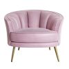 Modern Velvet Accent Barrel Chair Leisure Accent Chair Living Room Upholstered Armchair Vanity Chair for Bedroom Meeting Room