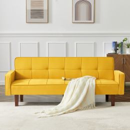 New Arrival Factory Gray Sofa Bed in Living Room Multi-function Leisure Sleeper Couch (Seating Capacity: Seats 2, Color: Yellow)