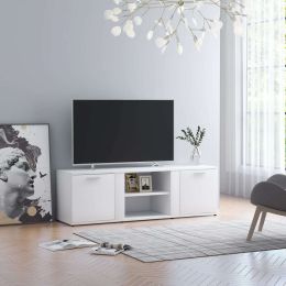 vidaXL TV Cabinet White 47.2"x13.4"x14.6" Engineered Wood (Color: White)