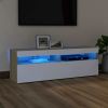 vidaXL TV Cabinet with LED Lights White and Sonoma Oak 47.2"x13.8"x15.7"