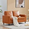 Modern Style Loveseat PU Leather Upholstered Couch Furniture for Home or Office (Loveseat)