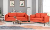 2 Piece Sofa Sets Modern Linen Fabric Upholstered Loveseat and 3 Seat Couch Set Furniture for Different Spaces; Living Room; Apartment(2+3 seat)