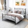 Bed Frame with Headboard and Footboard Metal Platform Bed Frame Queen Size No Box Spring Needed;  Twin Black