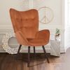 Modern Wingback Accent Armchair Living Room Tufted Velvet Upholstery