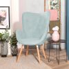 Modern Wingback Accent Armchair Living Room Tufted Velvet Upholstery