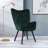 Modern Wingback Accent Armchair Living Room Tufted Velvet Upholstery