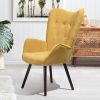 Modern Wingback Accent Armchair Living Room Tufted Velvet Upholstery