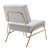 Wire Metal Frame Slipper Chair;  Armless Accent Chair Lounge Chair for Living Room;  Bedroom;  Home Office