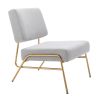 Wire Metal Frame Slipper Chair;  Armless Accent Chair Lounge Chair for Living Room;  Bedroom;  Home Office