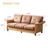 Living Room Furniture Linen Fabric Faux Leather with Wood Leg Sofa