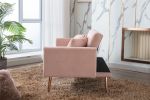 Velvet Sofa ;  Accent sofa .loveseat sofa with rose gold metal feet and