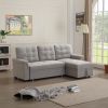 Linen Upholstered Sleeper Modular Sofa Bed Chaise Couch