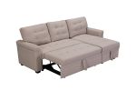 Linen Upholstered Sleeper Modular Sofa Bed Chaise Couch