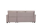 Linen Upholstered Sleeper Modular Sofa Bed Chaise Couch