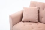 Velvet Sofa ;  Accent sofa .loveseat sofa with rose gold metal feet and