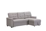 Linen Upholstered Sleeper Modular Sofa Bed Chaise Couch