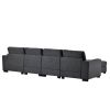 3 Pieces U shaped Sofa with Removable Ottomans