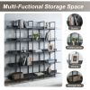 5 Tier Bookcase Home Office Open Bookshelf, Vintage Industrial Style Shelf with Metal Frame, MDF Board