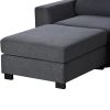 3 Pieces U shaped Sofa with Removable Ottomans