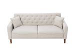 New Design Muitifunction Furniture Linen Sofa 2 Pillows Living Room Gray Loveseat with Button Tufting Easy to Clean