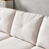 Living Room Furniture Linen Fabric Faux Leather with Wood Leg Sofa