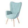 Modern Wingback Accent Armchair Living Room Tufted Velvet Upholstery