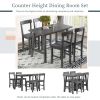 Minimalist industrial Style 5-Piece Counter Height Dining Table Set Solid Wood & Metal Dining Table with Four Chairs for Small Space