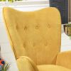 Modern Wingback Accent Armchair Living Room Tufted Velvet Upholstery