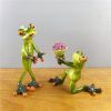 NORTHEUINS Resin Leggy Couple Frog Figurine Modern Creative Wedding Animal Statue for Interior Home Desktop Decor Accessories