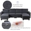 3 Pieces U shaped Sofa with Removable Ottomans