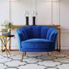 Modern Velvet Accent Barrel Chair Leisure Accent Chair Living Room Upholstered Armchair Vanity Chair for Bedroom Meeting Room