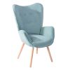 Modern Wingback Accent Armchair Living Room Tufted Velvet Upholstery