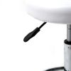 Height Adjustable Mobile Swivel Bar Stool PU Leather Padded Seat Round Stool with Lines Rotation Bar Stool