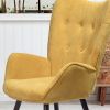 Modern Wingback Accent Armchair Living Room Tufted Velvet Upholstery