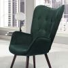 Modern Wingback Accent Armchair Living Room Tufted Velvet Upholstery