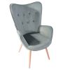 Modern Wingback Accent Armchair Living Room Tufted Velvet Upholstery