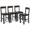 Minimalist industrial Style 5-Piece Counter Height Dining Table Set Solid Wood & Metal Dining Table with Four Chairs for Small Space