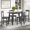 Minimalist industrial Style 5-Piece Counter Height Dining Table Set Solid Wood & Metal Dining Table with Four Chairs for Small Space