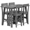 Minimalist industrial Style 5-Piece Counter Height Dining Table Set Solid Wood & Metal Dining Table with Four Chairs for Small Space