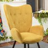 Modern Wingback Accent Armchair Living Room Tufted Velvet Upholstery